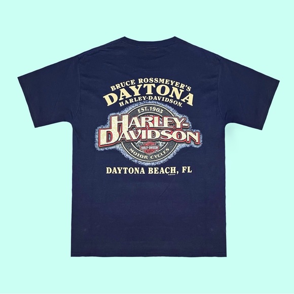 2020 Navy Harley Davidson Daytona Beach Shirt 🏍⛱ - Picture 2 of 4